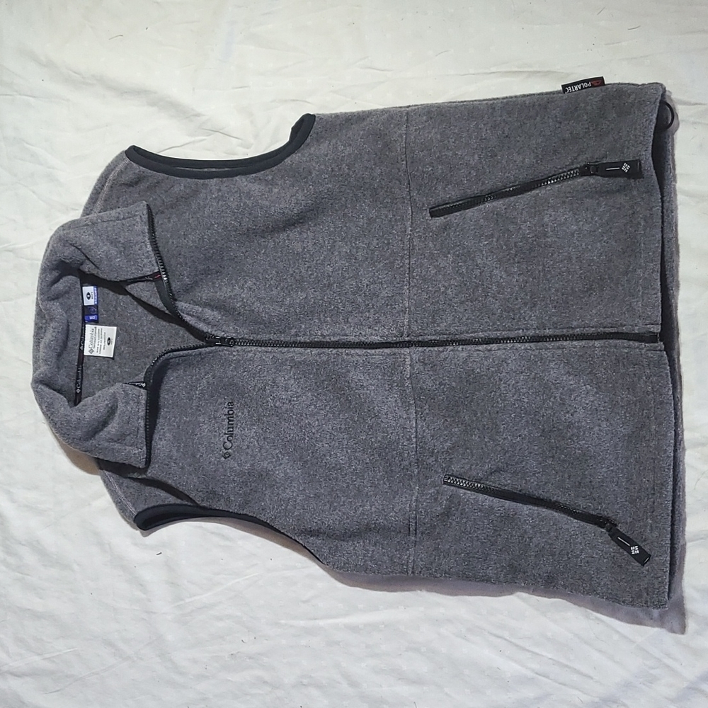 Columbia Men's Gray Fleece Vest - Zippered Outdoor Layer
